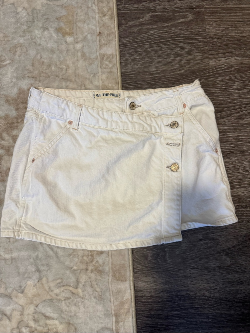 We The Free White Denim Skort